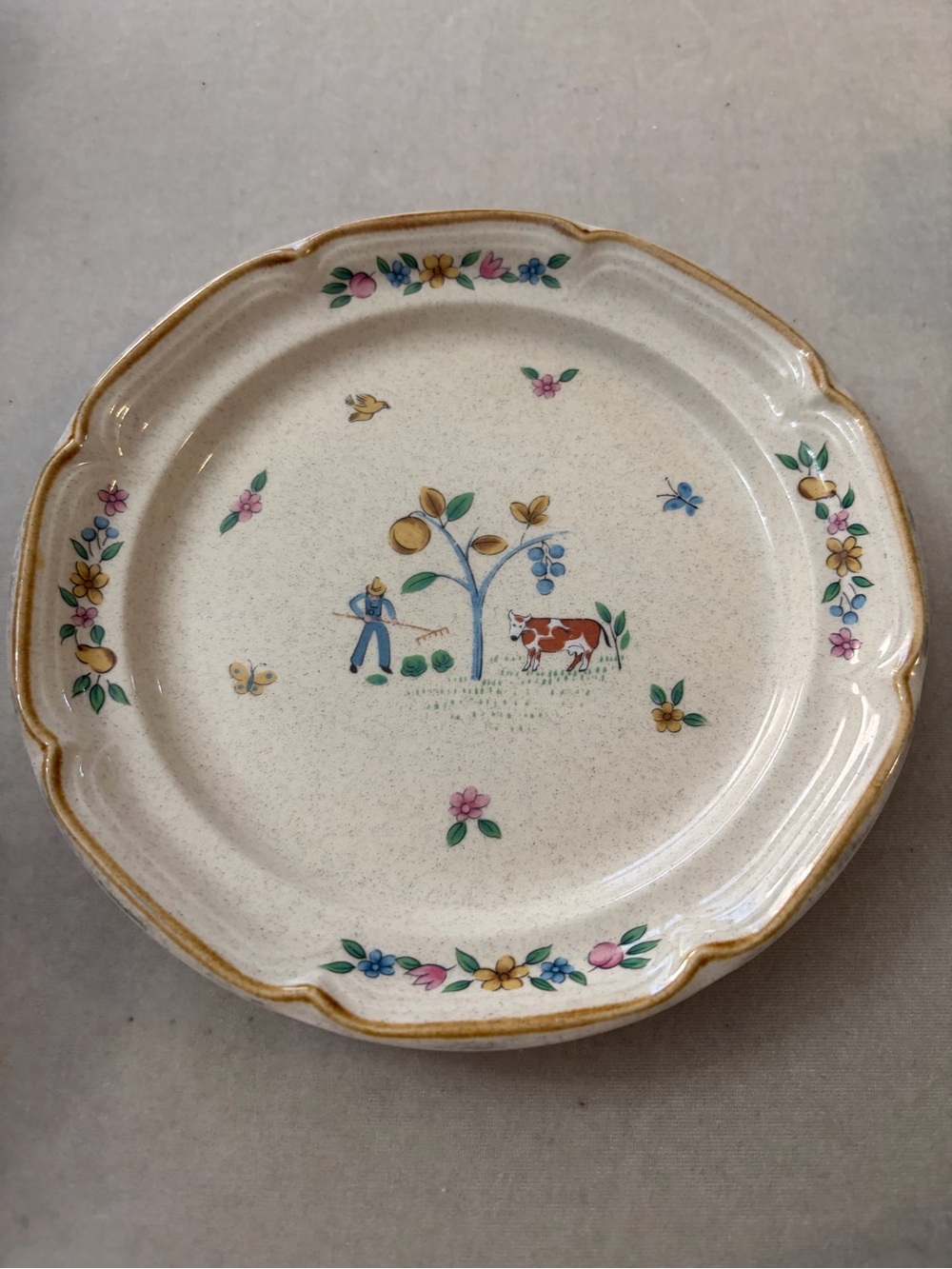 International Stoneware Cream Mug and Small Plate Set with Floral Accents - Picture 10 of 13